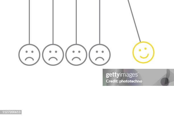 drawing unhappy and happy solution concepts - upset customer stock illustrations