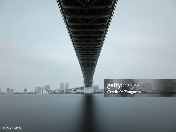 rainbow bridge - ウォーターフロント stock-fotos und bilder