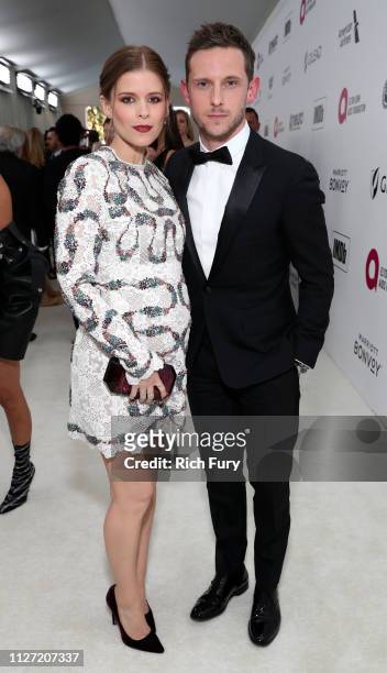 Kate Mara and Jamie Bell attend the 27th annual Elton John AIDS Foundation Academy Awards Viewing Party sponsored by IMDb and Neuro Drinks...