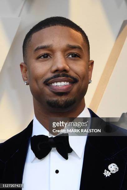 Actor Michael B. Jordan arrives for the 91st Annual Academy Awards at the Dolby Theatre in Hollywood, California on February 24, 2019.
