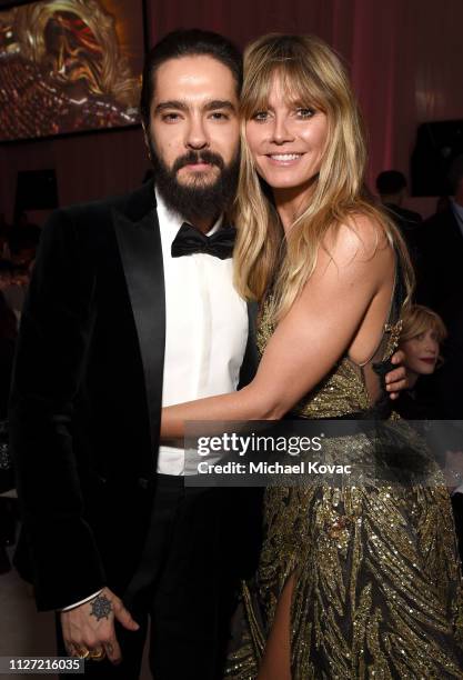 Tom Kaulitz and Heidi Klum attend the 27th annual Elton John AIDS Foundation Academy Awards Viewing Party sponsored by IMDb and Neuro Drinks...