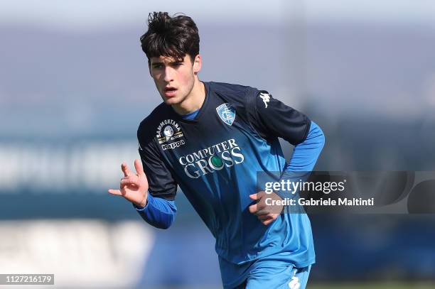 Matteo Martini of Empoli FC in action during the match between Empoli U17 and Juventus U17 on February 24, 2019 in Empoli, Italy.