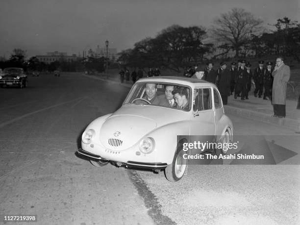 Subaru 360 is seen on March 3, 1958 in Tokyo, Japan.
