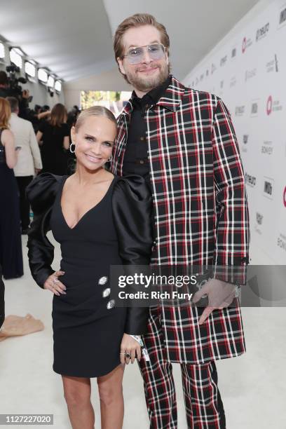 Kristin Chenoweth and Bryan Fuller attend the 27th annual Elton John AIDS Foundation Academy Awards Viewing Party sponsored by IMDb and Neuro Drinks...