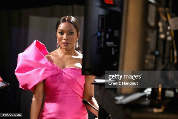 In this handout provided by A.M.P.A.S., Angela Bassett poses backstage during the 91st Annual Academy Awards at the Dolby Theatre on February 24,...