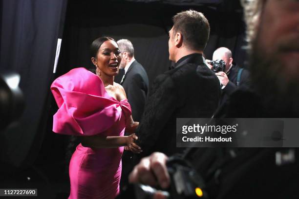 In this handout provided by A.M.P.A.S., Angela Bassett poses backstage during the 91st Annual Academy Awards at the Dolby Theatre on February 24,...