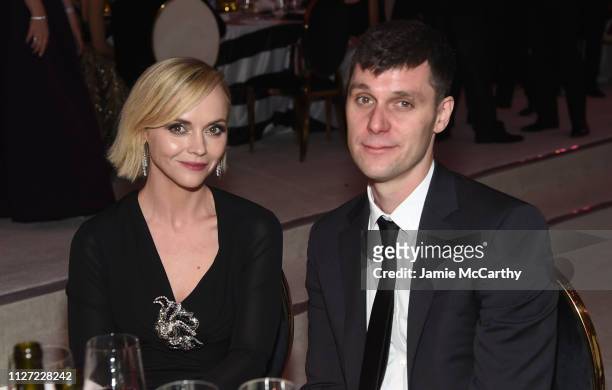 Christina Ricci and James Heerdegen attend the 27th annual Elton John AIDS Foundation Academy Awards Viewing Party sponsored by IMDb and Neuro Drinks...