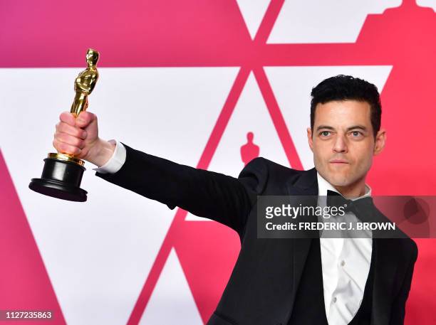 Best Actor winner for "Bohemian Rhapsody" Rami Malek poses in the press room during the 91st Annual Academy Awards at the Dolby Theatre in Hollywood,...