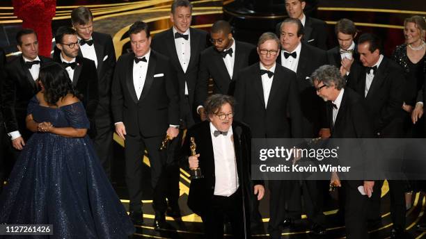 Charles B. Wessler and cast and crew of 'Green Book' accept the Best Picture award onstage during the 91st Annual Academy Awards at Dolby Theatre on...