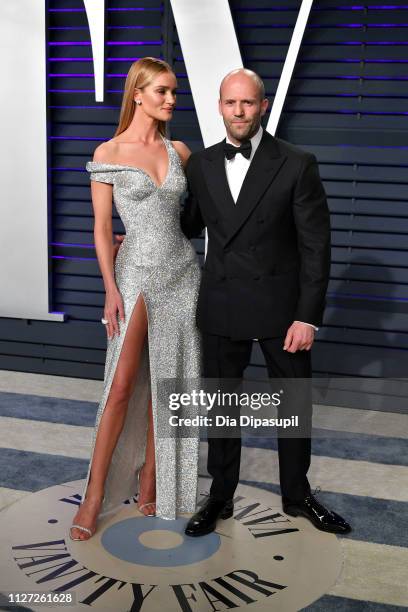 Rosie Huntington-Whiteley and Jason Statham attend the 2019 Vanity Fair Oscar Party hosted by Radhika Jones at Wallis Annenberg Center for the...