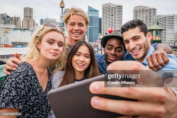 students on roadtrip vlogging from sydney australia - youth culture australia stock pictures, royalty-free photos & images