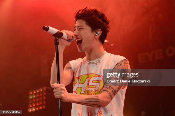 Takahiro "Taka" Moriuchi of ONE OK ROCK performs during the Eye of the Storm North America Tour at House Of Blues Chicago on February 24, 2019 in...