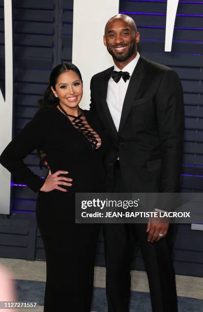 Basketball player Kobe Bryant and wife Vanessa Laine Bryant attend the 2019 Vanity Fair Oscar Party following the 91st Academy Awards at The Wallis...