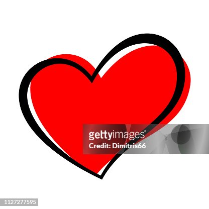 Hand Drawn Heart Isolated Design Element For Love Concept Doodle Sketch Red  Heart Shape High-Res Vector Graphic - Getty Images