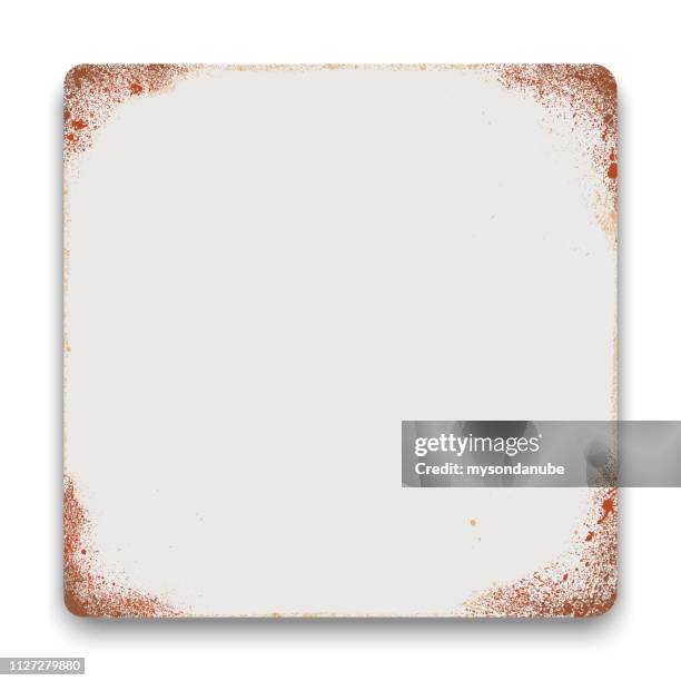 vector blank tin sign square background. - rusty stock illustrations
