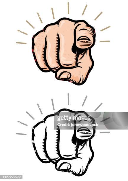 grunge pointing finger illustration - pointing stock illustrations