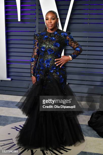 Serena Williams attends the 2019 Vanity Fair Oscar Party hosted by Radhika Jones at Wallis Annenberg Center for the Performing Arts on February 24,...