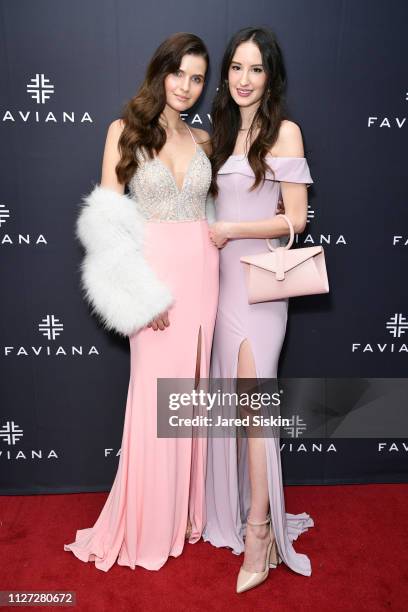 Jessica Markowski and Amanda Hogan attend Faviana's Annual Oscars Red Carpet Viewing Party on February 24, 2019 at 75 Wall St. In New York City.