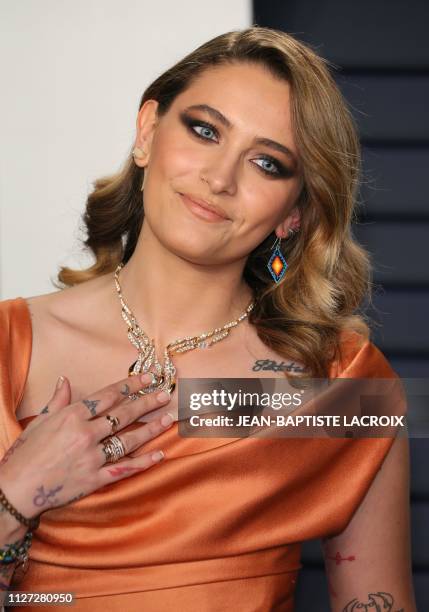 Actress/model Paris Jackson attends the 2019 Vanity Fair Oscar Party following the 91st Academy Awards at The Wallis Annenberg Center for the...
