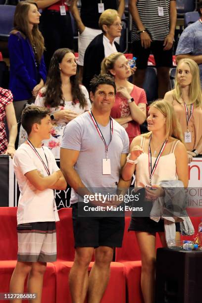 Former Manly Coach, Trent Barrett, still under contract with Manly Rugby League Club, looks on during the round 16 NBL match between the Illawarra...