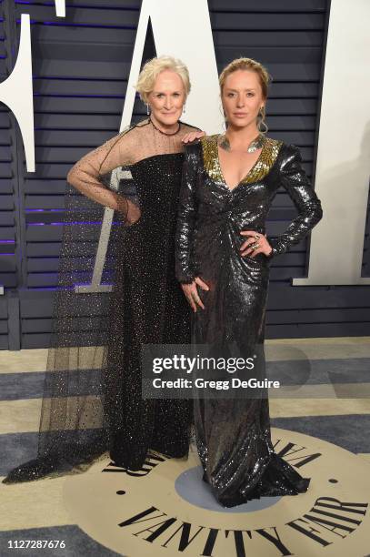 Glenn Close and Annie Maude Starke attend the 2019 Vanity Fair Oscar Party hosted by Radhika Jones at Wallis Annenberg Center for the Performing Arts...