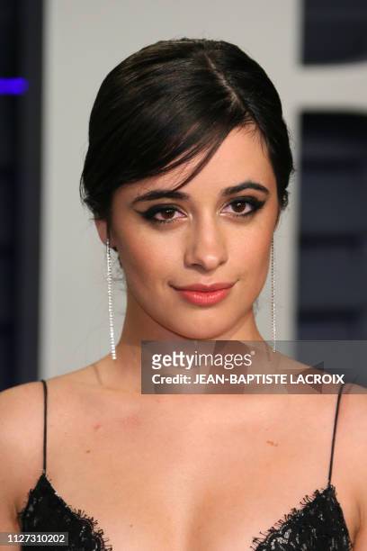 Cuban singer Camila Cabello attends the 2019 Vanity Fair Oscar Party following the 91st Academy Awards at The Wallis Annenberg Center for the...