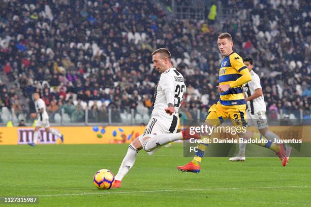 Juventus player Federico Bernardeschi during the Serie A match between Juventus and Parma Calcio at Allianz Stadium on February 3, 2019 in Turin,...