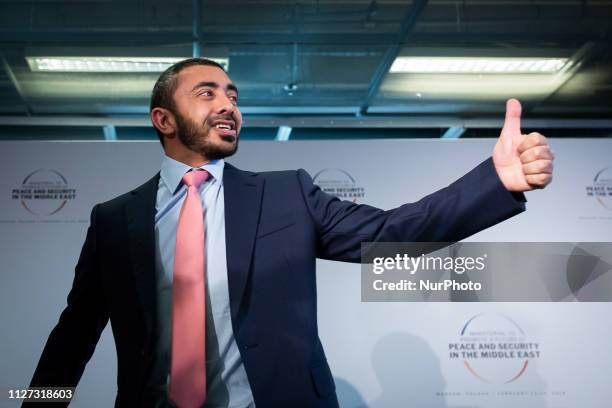 Abdullah bin Zayed Al Nahyan in Warsaw, Poland on 14 February 2019