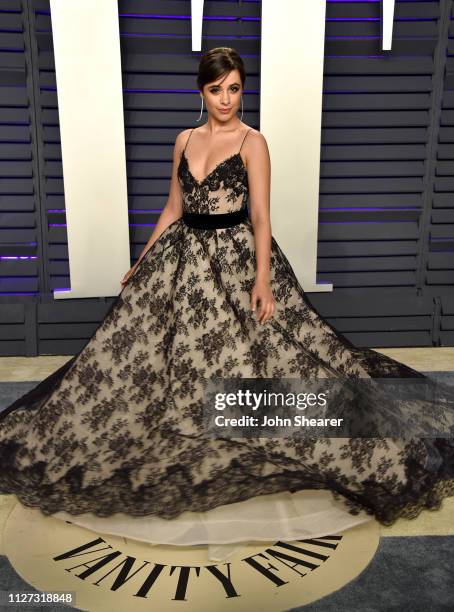 Camila Cabello attends the 2019 Vanity Fair Oscar Party hosted by Radhika Jones at Wallis Annenberg Center for the Performing Arts on February 24,...