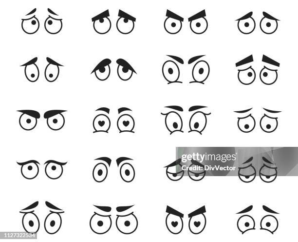 set of cartoon eyes - cartoon eyes stock illustrations