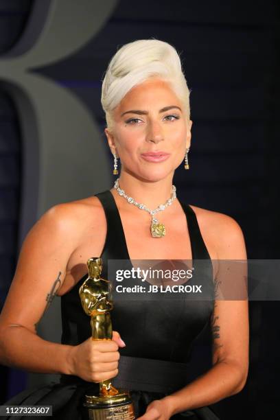 Best Original Song winner for "Shallow" from "A Star is Born" Lady Gaga attends the 2019 Vanity Fair Oscar Party following the 91st Academy Awards at...