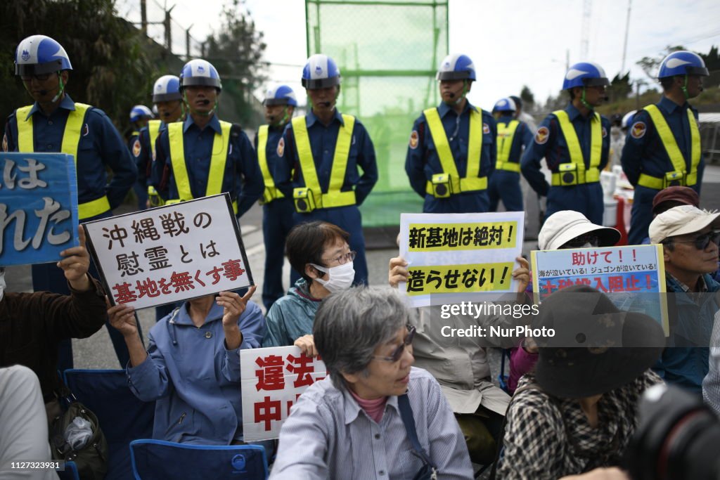 Protest Against Okinawa U. S. Military Base