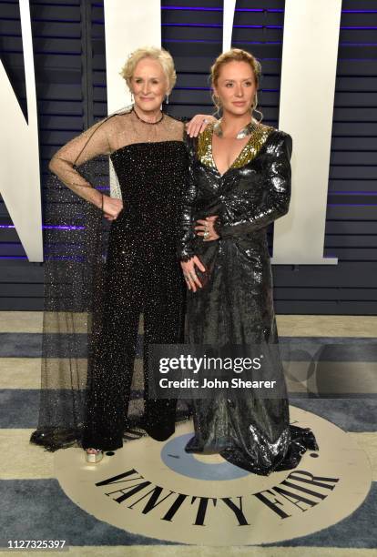 Glenn Close and Annie Maude Starke attend the 2019 Vanity Fair Oscar Party hosted by Radhika Jones at Wallis Annenberg Center for the Performing Arts...