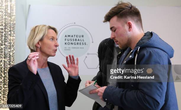 Martina Voss-Tecklenburg in interview during day 3 of the DFB Amateur Football Congress at Hotel La Strada on February 24, 2019 in Kassel, Germany.