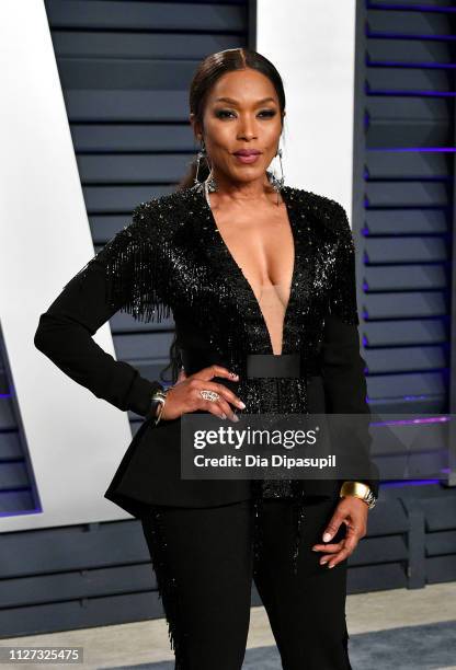 Angela Bassett attends the 2019 Vanity Fair Oscar Party hosted by Radhika Jones at Wallis Annenberg Center for the Performing Arts on February 24,...