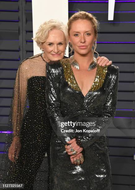 Glenn Close and Annie Maude Starke attend the 2019 Vanity Fair Oscar Party hosted by Radhika Jones at Wallis Annenberg Center for the Performing Arts...