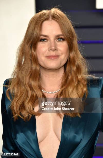 Amy Adams attends the 2019 Vanity Fair Oscar Party hosted by Radhika Jones at Wallis Annenberg Center for the Performing Arts on February 24, 2019 in...