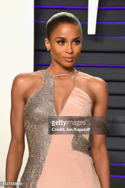 Ciara attends the 2019 Vanity Fair Oscar Party hosted by Radhika Jones at Wallis Annenberg Center for the Performing Arts on February 24, 2019 in...