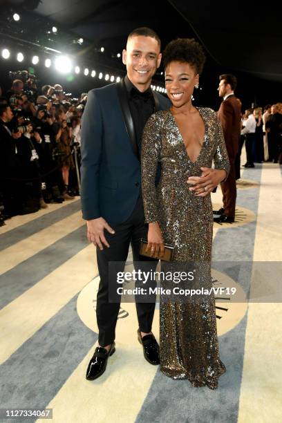 Samira Wiley attends the 2019 Vanity Fair Oscar Party hosted by Radhika Jones at Wallis Annenberg Center for the Performing Arts on February 24, 2019...