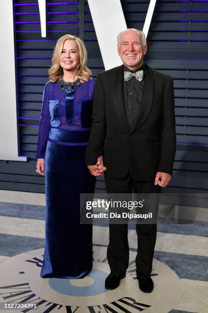 Jane Slagsvol and Jimmy Buffett attend the 2019 Vanity Fair Oscar Party hosted by Radhika Jones at Wallis Annenberg Center for the Performing Arts on...