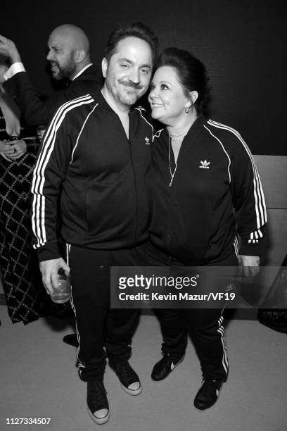 Ben Falcone and Melissa McCarthy attend the 2019 Vanity Fair Oscar Party hosted by Radhika Jones at Wallis Annenberg Center for the Performing Arts...