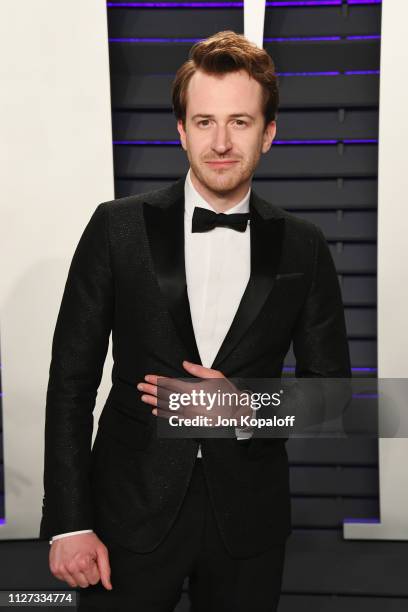 Joseph Mazzello attends the 2019 Vanity Fair Oscar Party hosted by Radhika Jones at Wallis Annenberg Center for the Performing Arts on February 24,...
