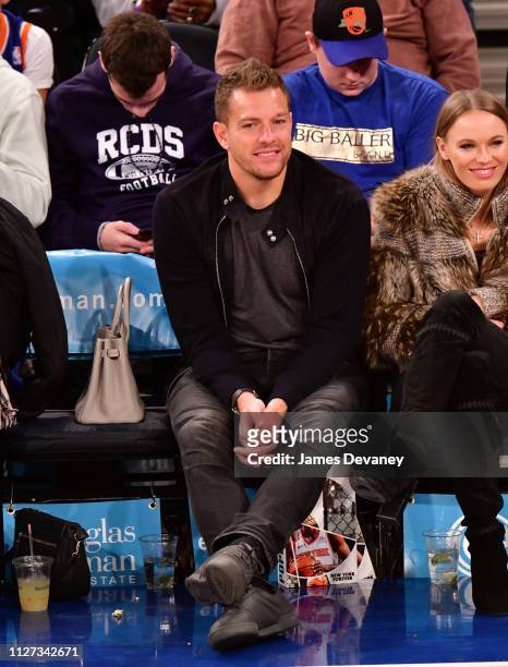 David Lee attends San Antonio Spurs v New York Knicks game at Madison Square Garden on February 24, 2019 in New York City.