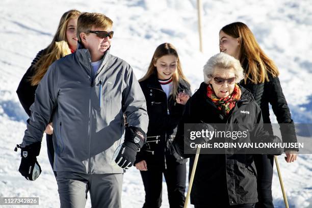 King Willem-Alexander and Princess Beatrix of the Netherlands attend the annual photo session in Lech, on February 25, 2019. / Netherlands OUT