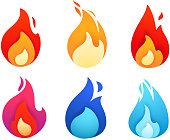 Vivid color gas flame. Logo template