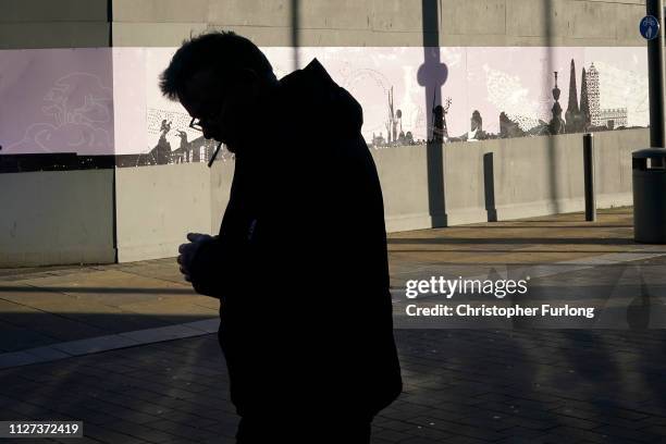 Man walks past a mural in Sunderland city centre on February 04, 2019 in Sunderland, England. Nissan has announced to workers that the...