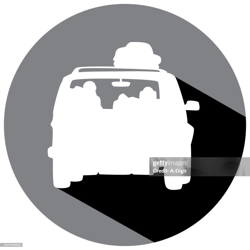Car Trip Shadow Icon