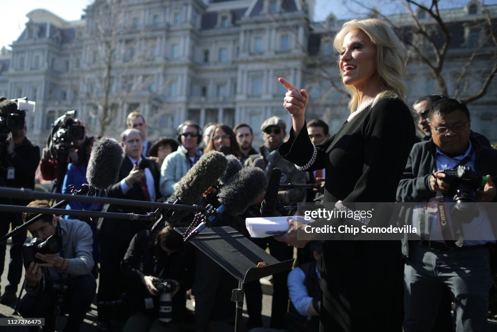 White House Advisor Kellyanne Conway Speaks To Media At The White House