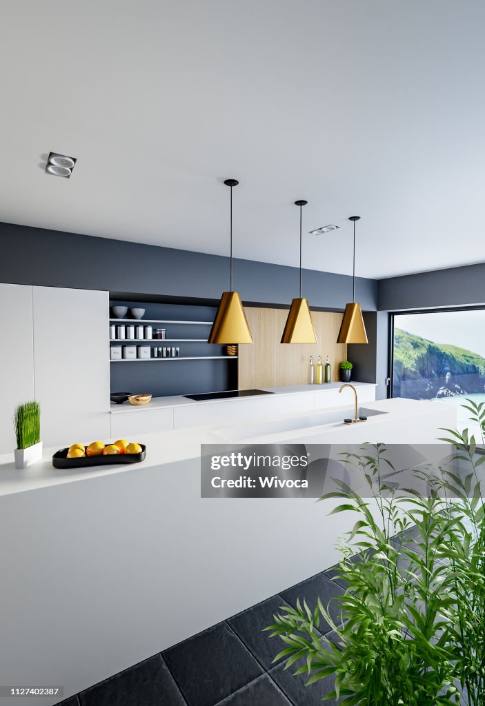 Beautiful Minimal Kitchen Interior Design High-Res Stock Photo - Getty ...