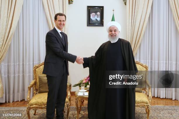 Iranian President Hassan Rouhani meets Syrian leader Bashar al-Assad in Tehran, Iran on February 25, 2019.